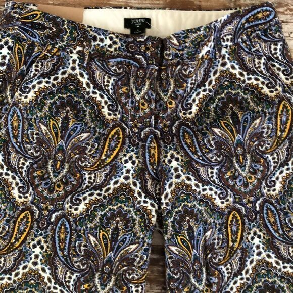 J.CREW Paisley Printed Skimmer Pants NEW city fit - Picture 2 of 5